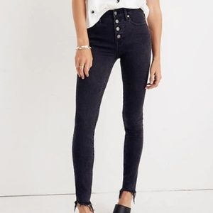 Black Button Through Madewell Jeans size 24 petite